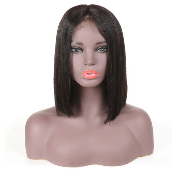 human hair wigs 14 inches 35cm women's short straight hairs chemical fiber wig, Black
human hair wigs 14 inches 35cm women's short straight hairs chemical fiber wig, Black