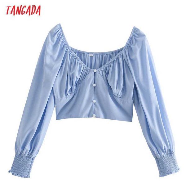 tangada women retro blue off shoulder crop shirt long sleeve summer chic female slim shirt 3r31 210609, White
tangada women retro blue off shoulder crop shirt long sleeve summer chic female slim shirt 3r31 210609, White