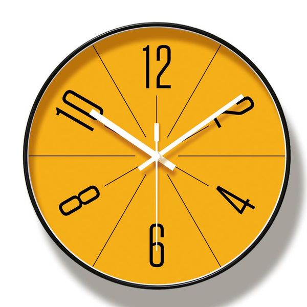 round creative mute wall clock modern design household kitchen living room decoration clocks