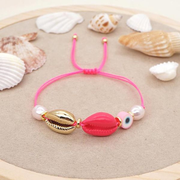 link, chain 2021 bohemian shell imitation pearl bracelets for women boho beach pink rope soft pottery charm bracelet girl jewelry gift, Black
link, chain 2021 bohemian shell imitation pearl bracelets for women boho beach pink rope soft pottery charm bracelet girl jewelry gift, Black