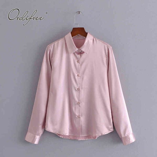 spring women satin blouse long sleeve casual loose streetwear pink silk shirt 210415, White
spring women satin blouse long sleeve casual loose streetwear pink silk shirt 210415, White