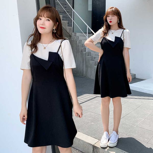 2021 women's drs korean casual large irregular short sleeve t-shirt + suspender two piece skirt k1008, Black;gray
2021 women's drs korean casual large irregular short sleeve t-shirt + suspender two piece skirt k1008, Black;gray