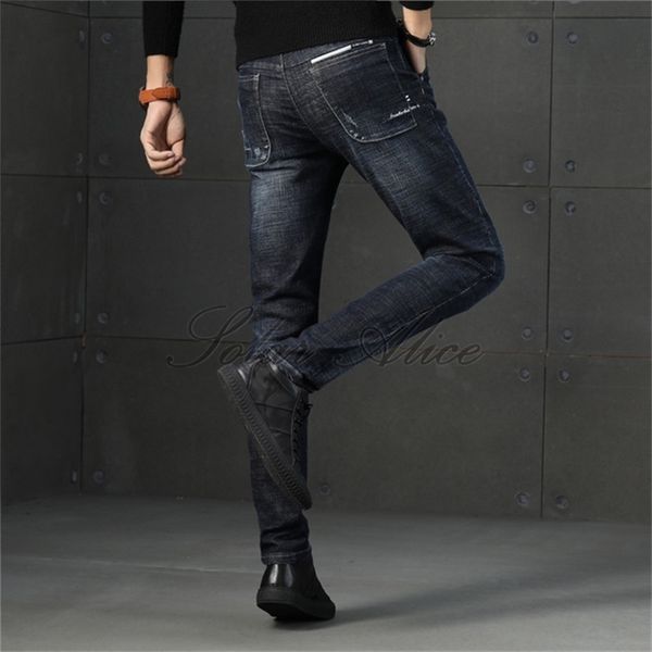 men's spring and summer small feet jeans stretch slim pencil casual pants, Blue
men's spring and summer small feet jeans stretch slim pencil casual pants, Blue