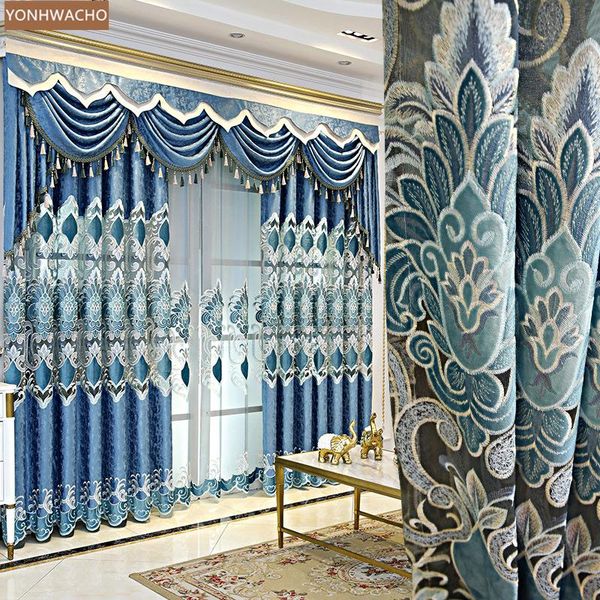 curtain & drapes custom curtains luxury chenille living room hollow embroidered screen blue cloth blackout valance tulle drape c896
curtain & drapes custom curtains luxury chenille living room hollow embroidered screen blue cloth blackout valance tulle drape c896