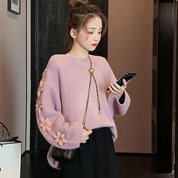 women's sweaters hand-embroidered 2021 style for autumn and winter padded sweater outdoor top, White;black
women's sweaters hand-embroidered 2021 style for autumn and winter padded sweater outdoor top, White;black