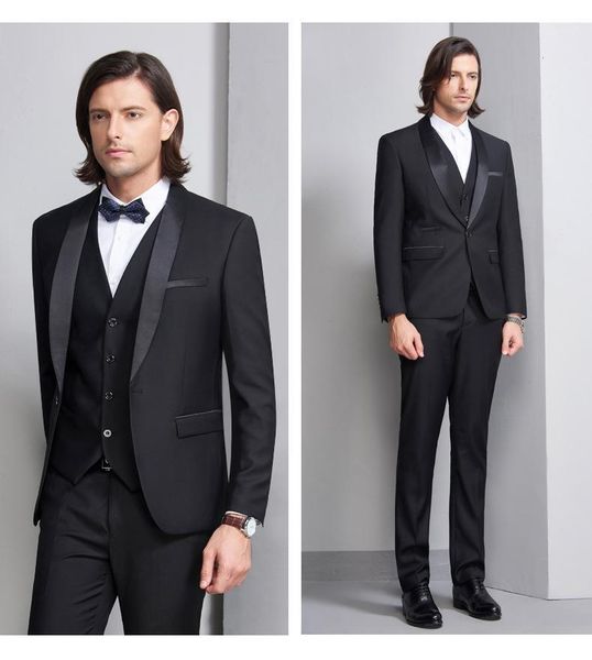 men's suits & blazers two-piece suit black one botton shawl lapel slim fit business casual for groommen wedding banquet clothing, White;black
men's suits & blazers two-piece suit black one botton shawl lapel slim fit business casual for groommen wedding banquet clothing, White;black