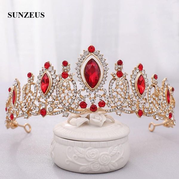 gold metal wedding crowns clear crystals red rhinestones tiaras bride head accessories sq4351
gold metal wedding crowns clear crystals red rhinestones tiaras bride head accessories sq4351