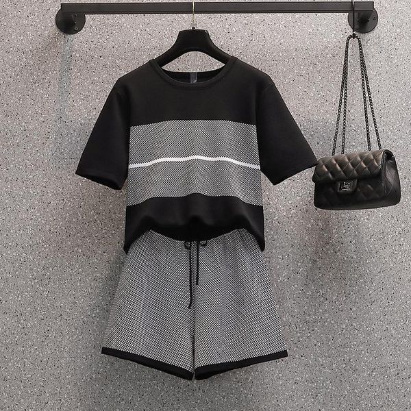 plus size women clothes summer fashion short sleeve round neck stripe shorts two piece suit women's tracksuits, Gray
plus size women clothes summer fashion short sleeve round neck stripe shorts two piece suit women's tracksuits, Gray
