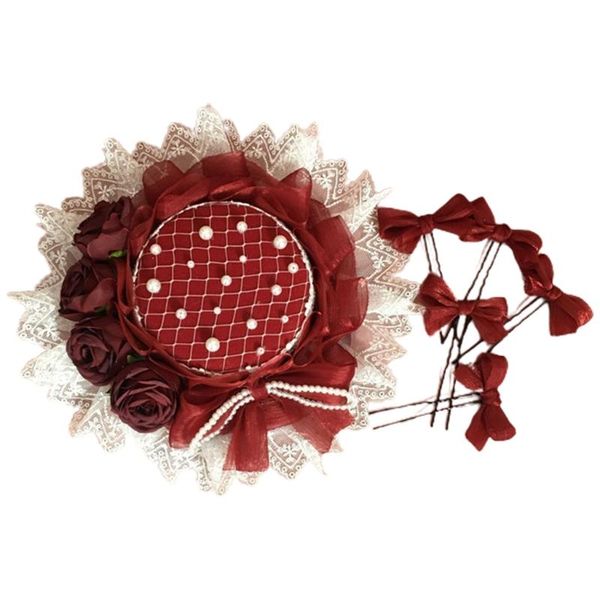 stingy brim hats lolita handmade headdress fashionable flower pearl lace ribbon bead chain hair clip hat elegant party cap 066f, Blue;gray
stingy brim hats lolita handmade headdress fashionable flower pearl lace ribbon bead chain hair clip hat elegant party cap 066f, Blue;gray