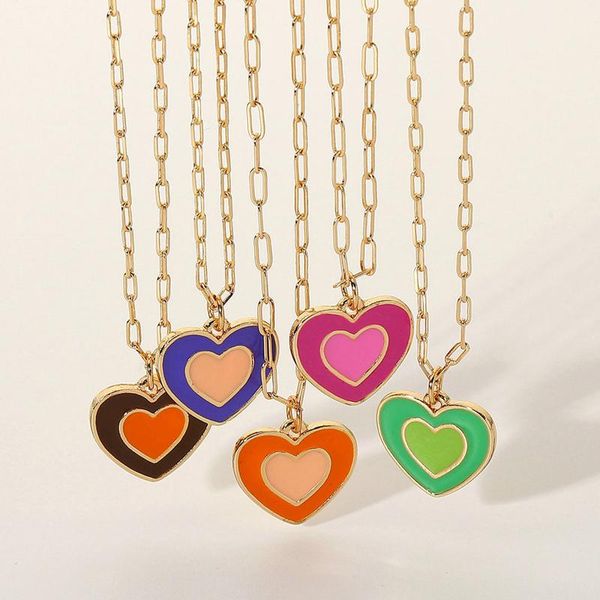 chokers huanzhi 2021 korean drop oil double layer copper rainbow heart pendant necklace for women girls vintage jewelry gifts, Golden;silver
chokers huanzhi 2021 korean drop oil double layer copper rainbow heart pendant necklace for women girls vintage jewelry gifts, Golden;silver