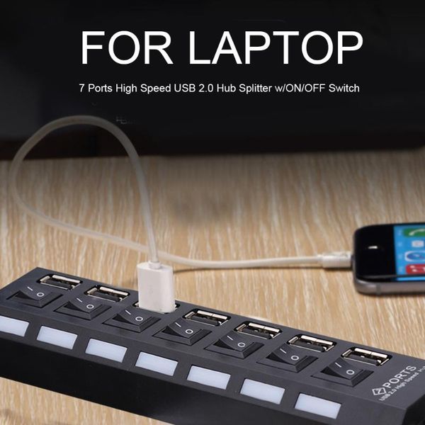 hubs 7 port high speed hub usb 2.0 power on/off switch for pc lapsplitter adapter charger
hubs 7 port high speed hub usb 2.0 power on/off switch for pc lapsplitter adapter charger