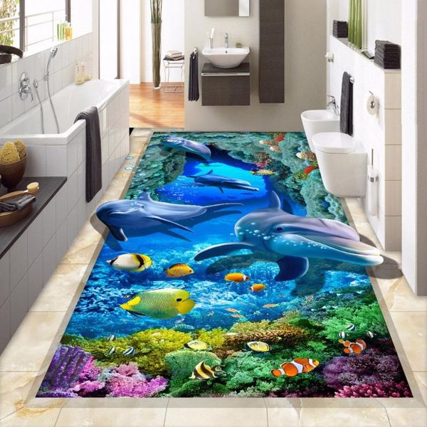 wallpapers 3d floor wallpaper custom wall mural seabed dolphin bathroom sticker self-adhesive non-slip kitchen
wallpapers 3d floor wallpaper custom wall mural seabed dolphin bathroom sticker self-adhesive non-slip kitchen