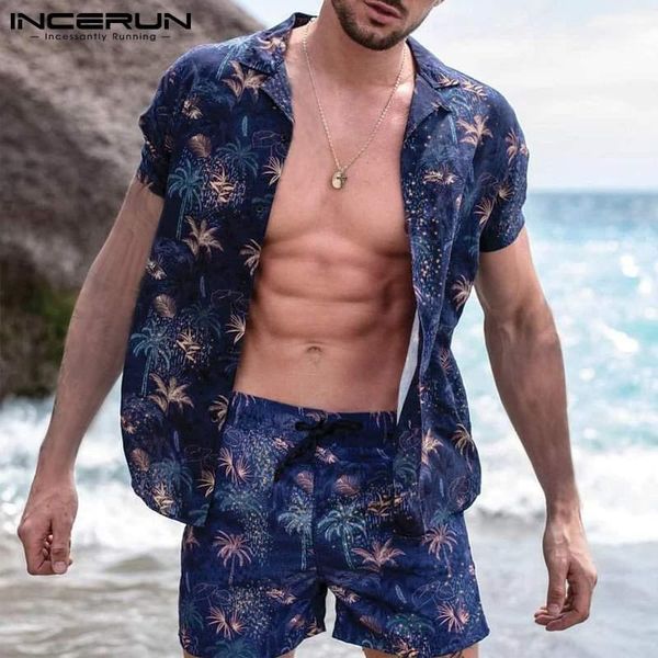 men's tracksuits incerun summer men printed sets vacation short sleeve shirt beach shorts streetwear 2021 fashion casual hawaiian suits, Gray
men's tracksuits incerun summer men printed sets vacation short sleeve shirt beach shorts streetwear 2021 fashion casual hawaiian suits, Gray