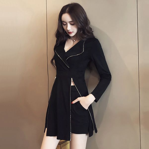 autumn brand designer club black 2 piece women slim long sleeve lapel zipper dress + short set suit 210416, White
autumn brand designer club black 2 piece women slim long sleeve lapel zipper dress + short set suit 210416, White