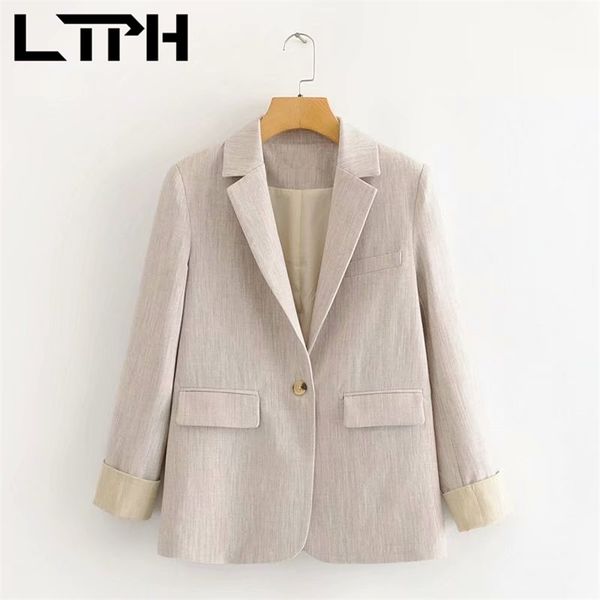 ltph england style vintage women blazer business casual blazers jackets long sleeve single button lady suit coat spring 210423, White;black
ltph england style vintage women blazer business casual blazers jackets long sleeve single button lady suit coat spring 210423, White;black