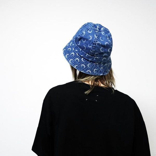 cloches women moon print bucket hat fisherman cap gorro pescador, Blue;gray