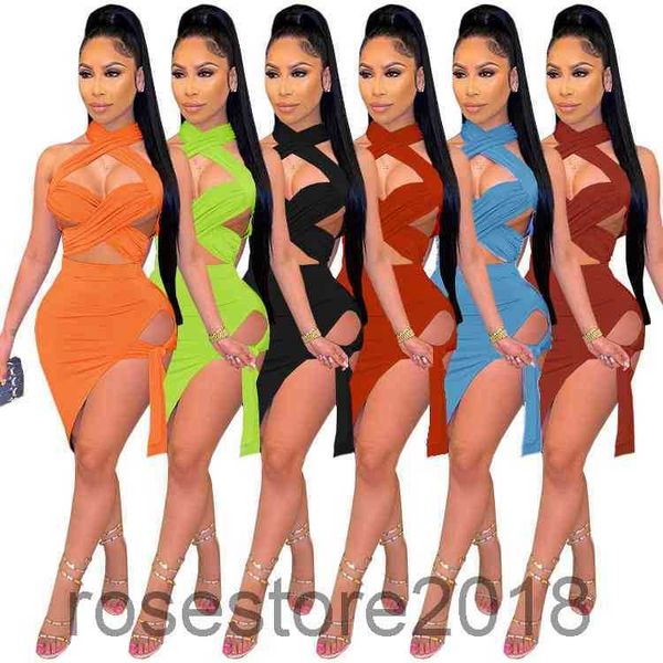 women dress two piece dresses summer new women's solid colory hollow out wrinkle bag chest hanging neck midi skirt 2 pcs sets, Black;gray
women dress two piece dresses summer new women's solid colory hollow out wrinkle bag chest hanging neck midi skirt 2 pcs sets, Black;gray