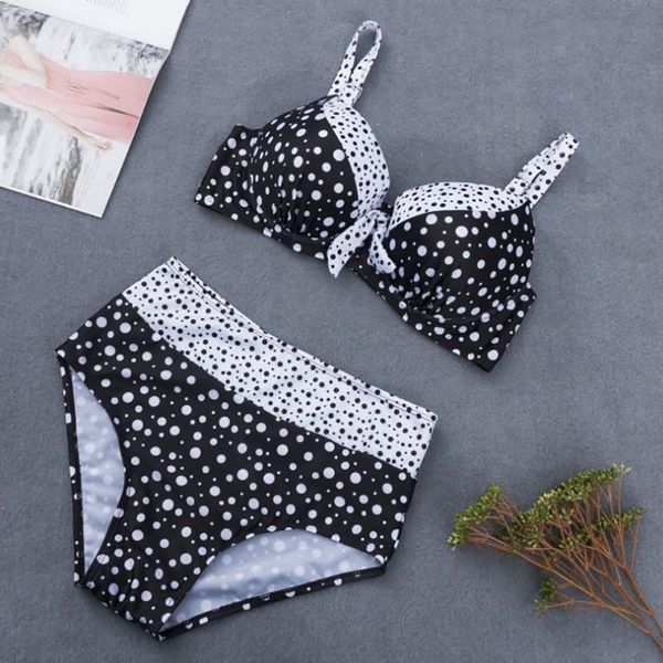 women's swimwear plus size women bikini set dot push up swimsuit high waist vintage beachwear patchwork biquinis summer ropa mujer, White;black
women's swimwear plus size women bikini set dot push up swimsuit high waist vintage beachwear patchwork biquinis summer ropa mujer, White;black