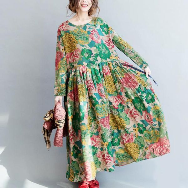 johnature maxi dress women clothes autumn vintage loose print full sleeve long dress o-neck korean style women dresses 210521, Black;gray
johnature maxi dress women clothes autumn vintage loose print full sleeve long dress o-neck korean style women dresses 210521, Black;gray