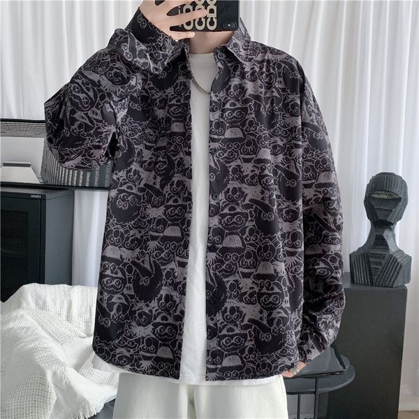 men's jackets camisa de impressão do vintage dos homens manga longa moda casual gola turndown cardigan solto camisas flores r, Black;brown
men's jackets camisa de impressão do vintage dos homens manga longa moda casual gola turndown cardigan solto camisas flores r, Black;brown