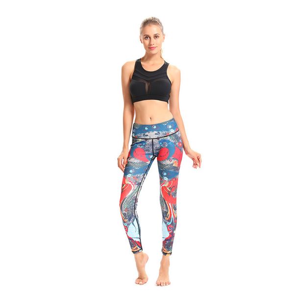 leggings fashion 2021 print women's high waist abdominal tight breathable hip lifting slim yoga pants, Black 
leggings fashion 2021 print women's high waist abdominal tight breathable hip lifting slim yoga pants, Black