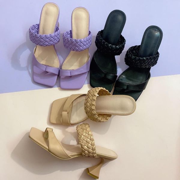 runway fashion sandals women mules slip-on high heel 2021 open toe woven slides slippers purple plus size 42, Black
runway fashion sandals women mules slip-on high heel 2021 open toe woven slides slippers purple plus size 42, Black