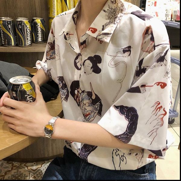 arrival cartoon anime comic womens shirt print fashion loose casual lapel half sleeve women blouse single breasted cardigan, White
arrival cartoon anime comic womens shirt print fashion loose casual lapel half sleeve women blouse single breasted cardigan, White