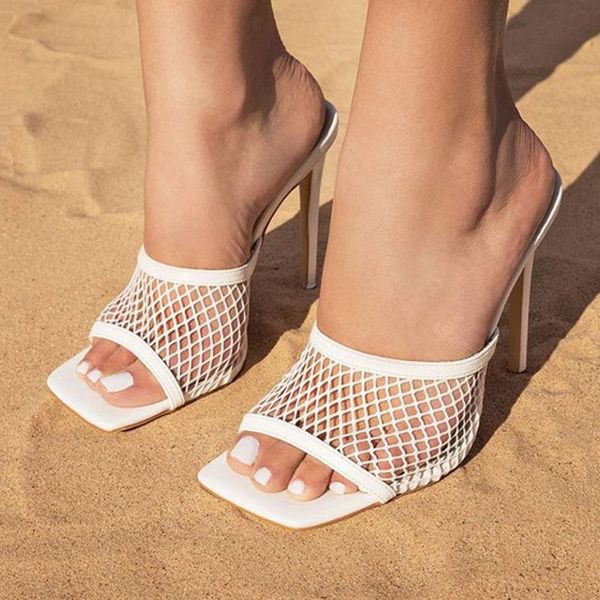 slippers pu square head peep toe high heel mesh summer fashion slip on thin heels slides women mules party plus size 42, Black
slippers pu square head peep toe high heel mesh summer fashion slip on thin heels slides women mules party plus size 42, Black