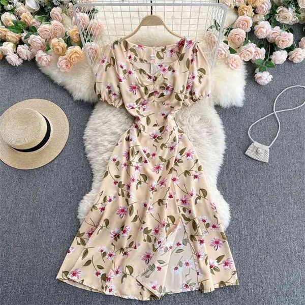 women's summer fashion square neck short sleeve thin fork flower print a-line dress korean clothes vestidos s222 210527, Black;gray
women's summer fashion square neck short sleeve thin fork flower print a-line dress korean clothes vestidos s222 210527, Black;gray