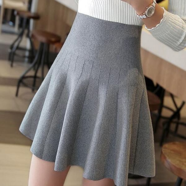 skirts women knitted skirt autumn winter solid high waist short umbrella pleated ladies elastic mini df812, Black
skirts women knitted skirt autumn winter solid high waist short umbrella pleated ladies elastic mini df812, Black