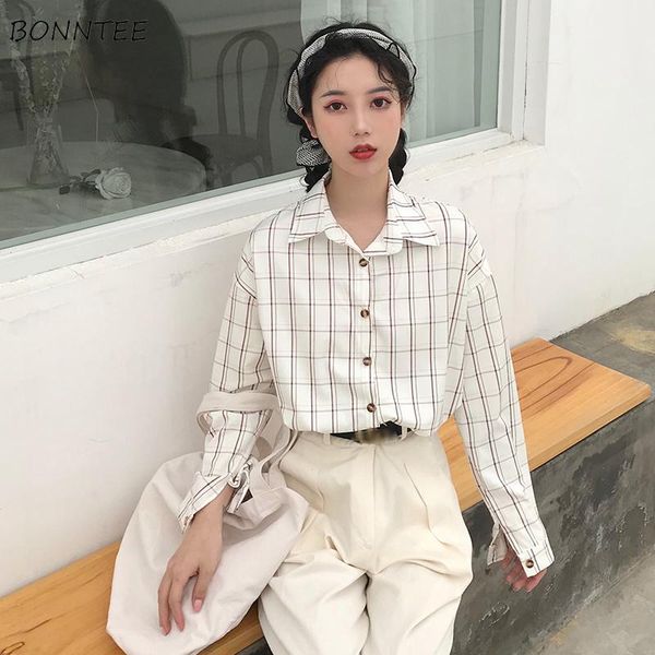 women's blouses & shirts women all-match loose korean style sports plaid womens shirt turn-down collar full sleeve leisure school stude, White
women's blouses & shirts women all-match loose korean style sports plaid womens shirt turn-down collar full sleeve leisure school stude, White