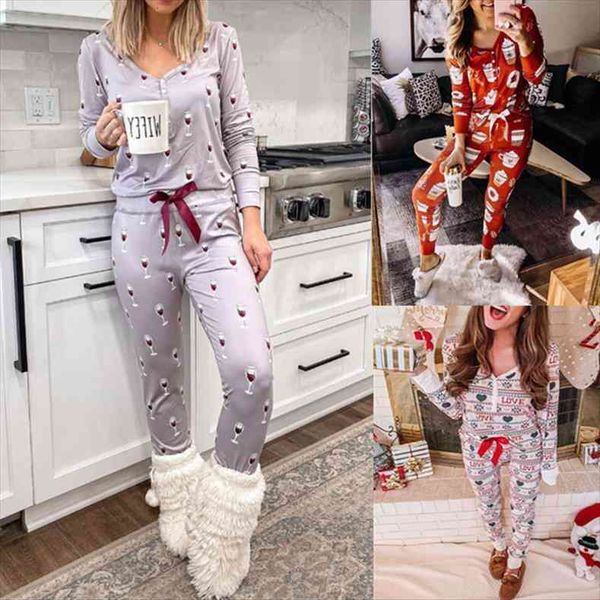 pajamas set printed v neck women sleepwear long sleeve homesuit casual underwear, Black;red
pajamas set printed v neck women sleepwear long sleeve homesuit casual underwear, Black;red