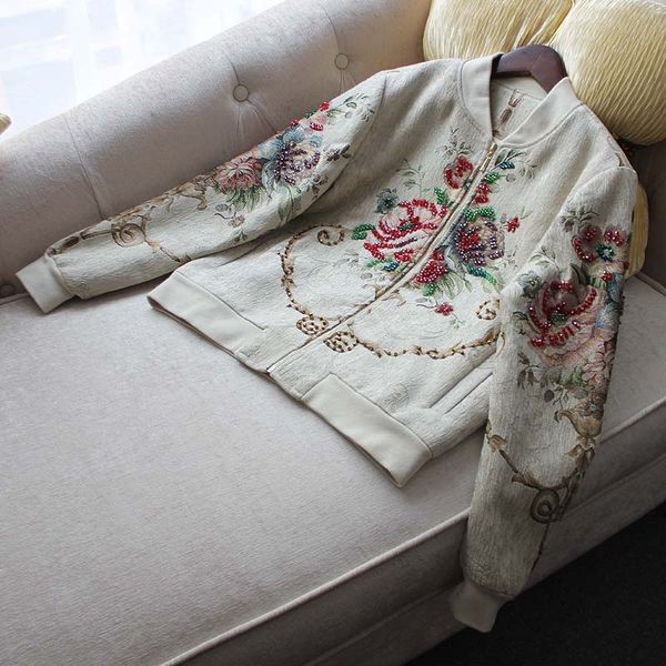 women's knits & tees spring fashion track women's long sleeve luxury beads and short jackets vintage outerwear lady 23t5, White
women's knits & tees spring fashion track women's long sleeve luxury beads and short jackets vintage outerwear lady 23t5, White
