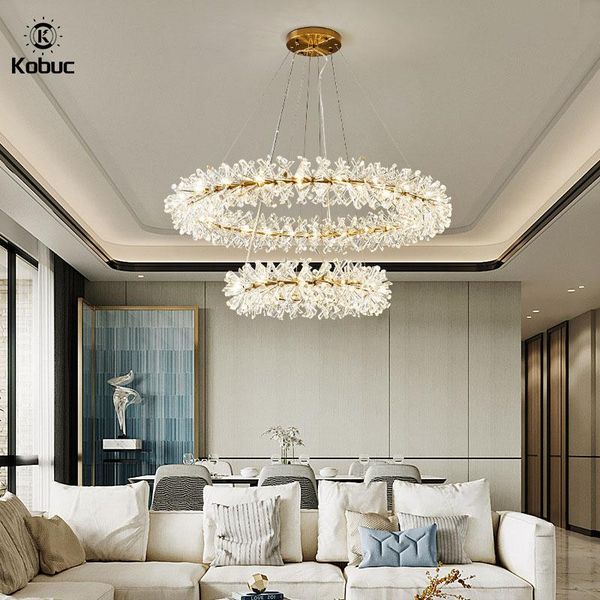 pendant lamps kobuc flower crystal chandelier luxury ring indoor lighting 40 60 80cm rings hanging lamp for living room bedroom
pendant lamps kobuc flower crystal chandelier luxury ring indoor lighting 40 60 80cm rings hanging lamp for living room bedroom