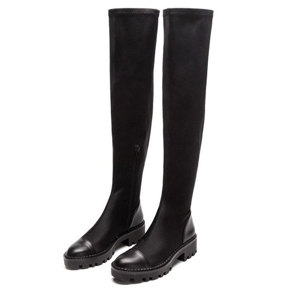 boots women winter over-the-knee high round toe chunk heels shoes ladies thigh elastic stretch fabric sock, Black
boots women winter over-the-knee high round toe chunk heels shoes ladies thigh elastic stretch fabric sock, Black