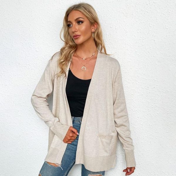 women's jackets autumn winter coats 2021 long sleeve cardigan korean vintage streetwear knitting casual female clothes outerwear, Black;brown
women's jackets autumn winter coats 2021 long sleeve cardigan korean vintage streetwear knitting casual female clothes outerwear, Black;brown
