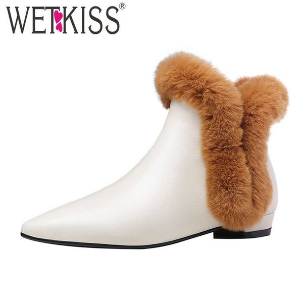 wetkiss genuine leather ankle boots women warm short plush booties chunky heels shoes skid proof winter boots shoes 210630, Black
wetkiss genuine leather ankle boots women warm short plush booties chunky heels shoes skid proof winter boots shoes 210630, Black