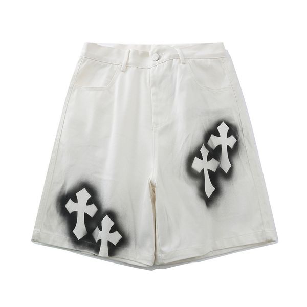 crosin cross painting graffiti denim shorts men's high street fashion brand loose straight capris summer casual pants, Black
crosin cross painting graffiti denim shorts men's high street fashion brand loose straight capris summer casual pants, Black
