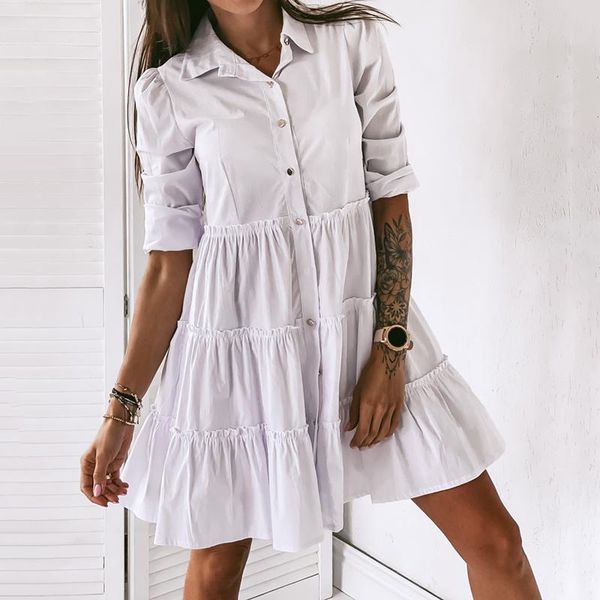 casual dresses loose pleated white shirt dress women autumn single breasted ruffle long sleeve lady short blue office 2021, Black;gray
casual dresses loose pleated white shirt dress women autumn single breasted ruffle long sleeve lady short blue office 2021, Black;gray