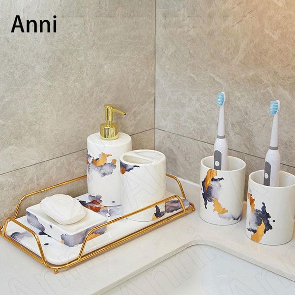 bath accessory set creativity ink stain bathroom accessories ceramic nordic modern household five-piece shower home decoration
bath accessory set creativity ink stain bathroom accessories ceramic nordic modern household five-piece shower home decoration