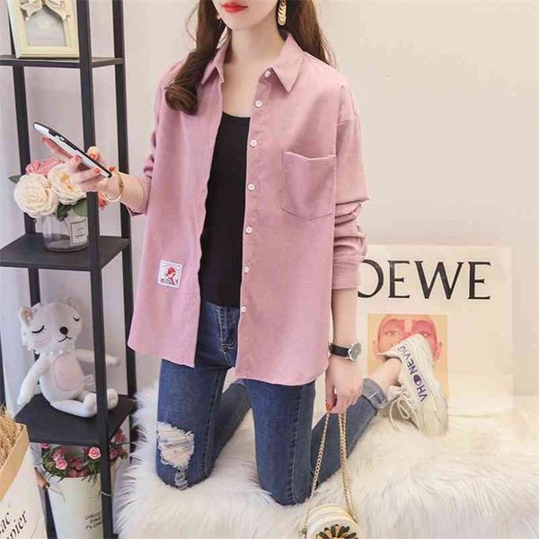 hsa women corduroy shirt coats long sleeve loose turn down collar button solid blouses harajuku casual 210430, White
hsa women corduroy shirt coats long sleeve loose turn down collar button solid blouses harajuku casual 210430, White