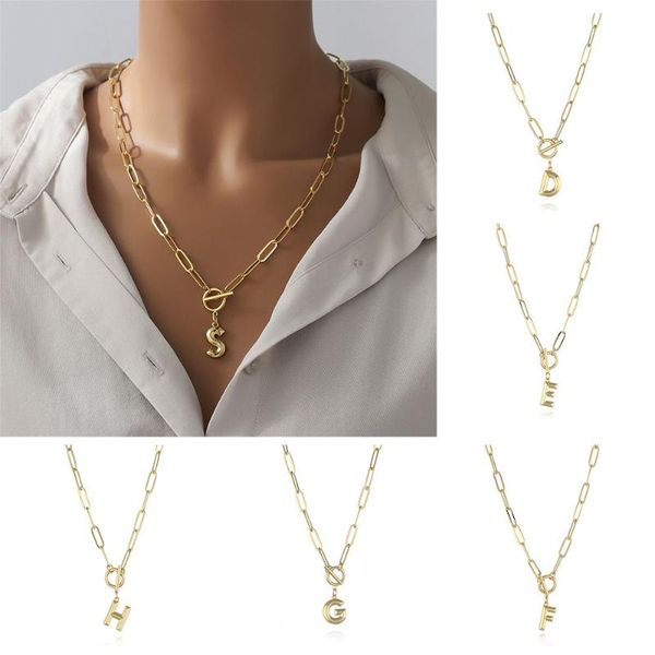 chains fashion ot buckle gold plated christmas gift women necklaces letter a-z thick chain pendant, Silver
chains fashion ot buckle gold plated christmas gift women necklaces letter a-z thick chain pendant, Silver