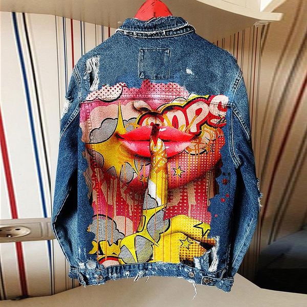vintage 3d print denim jacket women coats ripped hole long sleeve bomber casual spring jaqueta jeans outerwear women's jackets, Black;brown
vintage 3d print denim jacket women coats ripped hole long sleeve bomber casual spring jaqueta jeans outerwear women's jackets, Black;brown