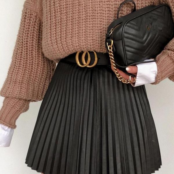 autumn winter faux short women skirts black a line mini high waist leather pleated female
autumn winter faux short women skirts black a line mini high waist leather pleated female