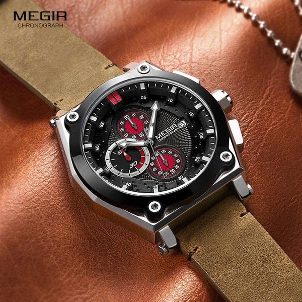 wristwatches megir chronograph quartz watches men leather strap military sports wrist watch man clock relogios masculino 2098 silver black, Slivery;brown
wristwatches megir chronograph quartz watches men leather strap military sports wrist watch man clock relogios masculino 2098 silver black, Slivery;brown