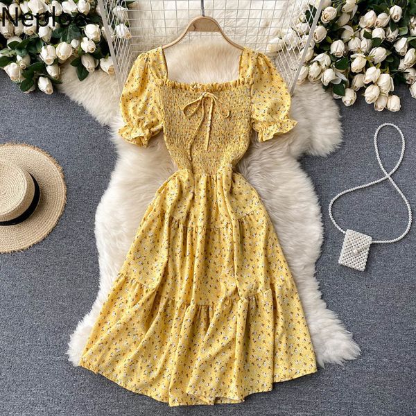 neploe dresses for women sweet puff short sleeve floral midi dress korean chic slim square collar robe summer pleated vestidos 210422, Black;gray
neploe dresses for women sweet puff short sleeve floral midi dress korean chic slim square collar robe summer pleated vestidos 210422, Black;gray