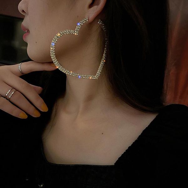 dangle & chandelier fashion big heart crystal hoop earrings for women bijoux geometric rhinestones statement jewelry gifts, Silver
dangle & chandelier fashion big heart crystal hoop earrings for women bijoux geometric rhinestones statement jewelry gifts, Silver