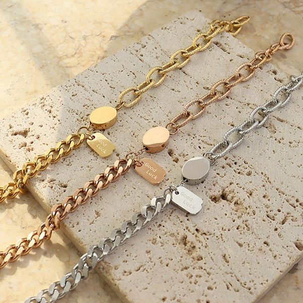 link, chain lovely good luck brand bracelet for women charm titanium steel girl teen dating design jewelry wholesale pulseras mujer, Black
link, chain lovely good luck brand bracelet for women charm titanium steel girl teen dating design jewelry wholesale pulseras mujer, Black
