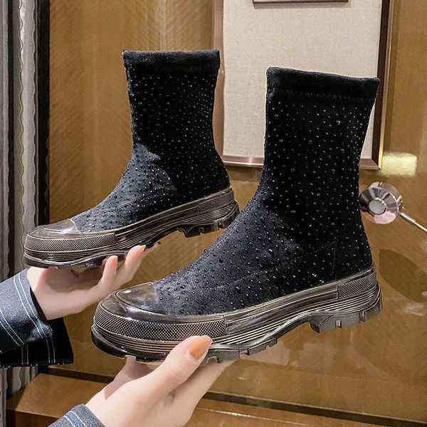 boots women chunky ankle 2021 winter crystal luxury designers fashion women's platform slip on sneakers woman shoes, Black
boots women chunky ankle 2021 winter crystal luxury designers fashion women's platform slip on sneakers woman shoes, Black