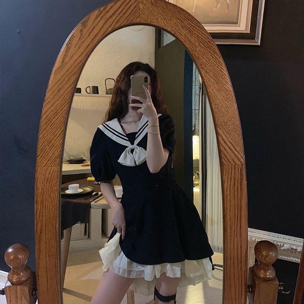 casual dresses short sleeve dress women sailor collar patchwork leisure womens korean loose retro sweet students mini, Black;gray
casual dresses short sleeve dress women sailor collar patchwork leisure womens korean loose retro sweet students mini, Black;gray